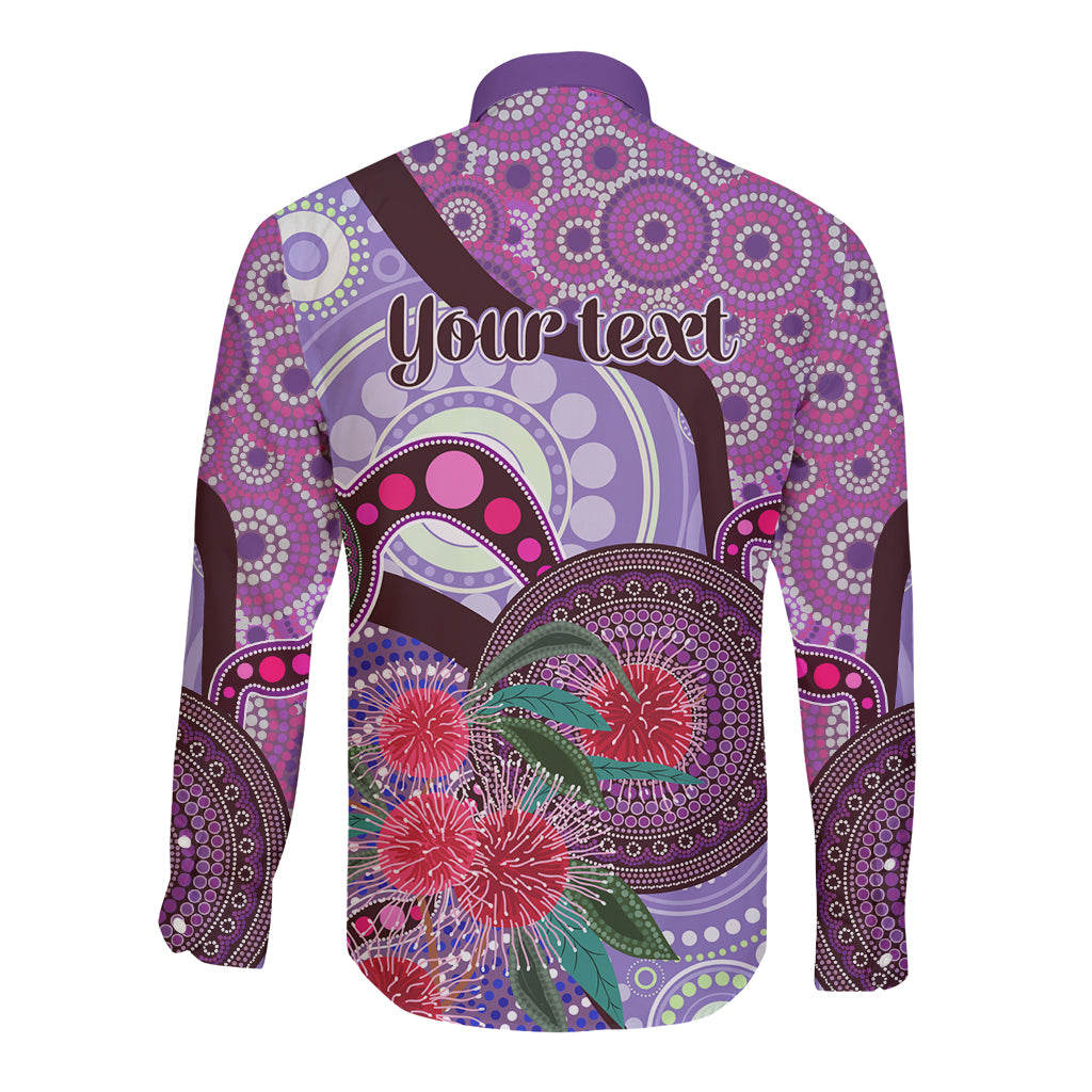 Personalised Australia NAIDOC 2024 Long Sleeve Button Shirt Keep the Fire Burning Hakea Flowers