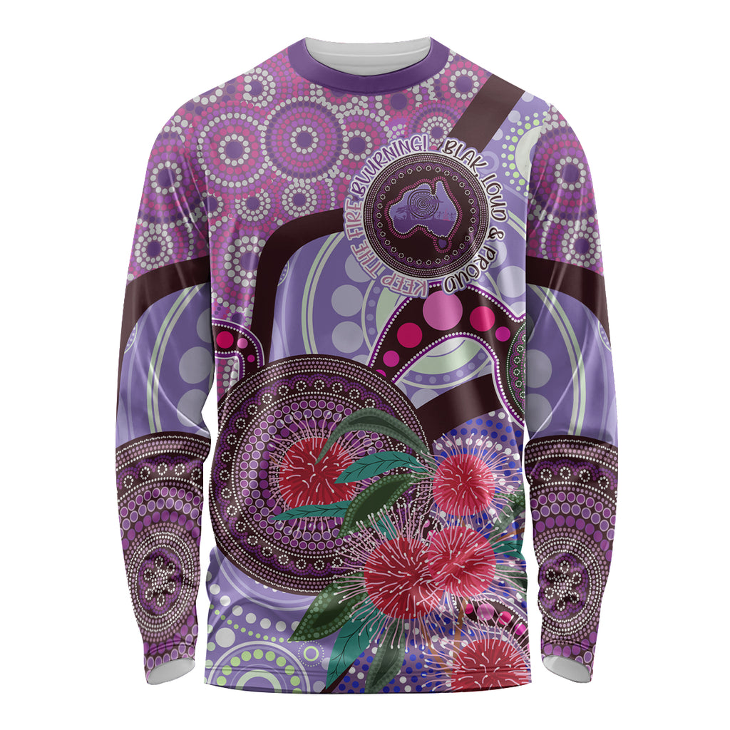 Personalised Australia NAIDOC 2024 Long Sleeve Shirt Keep the Fire Burning Hakea Flowers