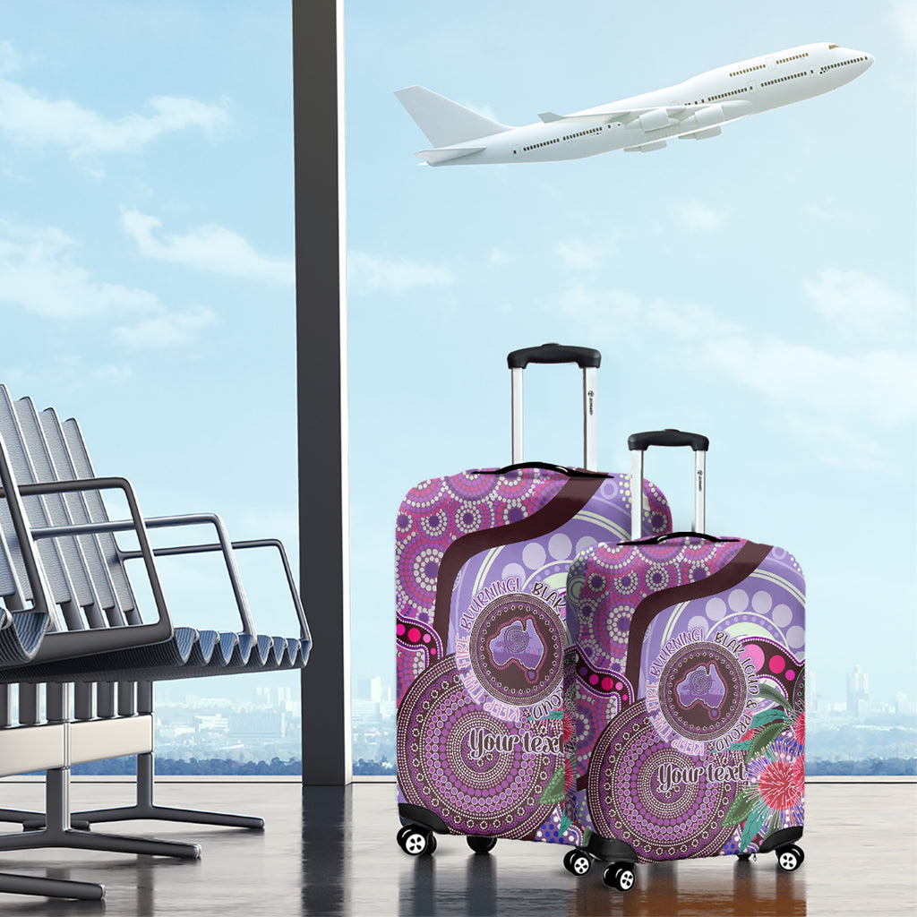 Personalised Australia NAIDOC 2024 Luggage Cover Keep the Fire Burning Hakea Flowers
