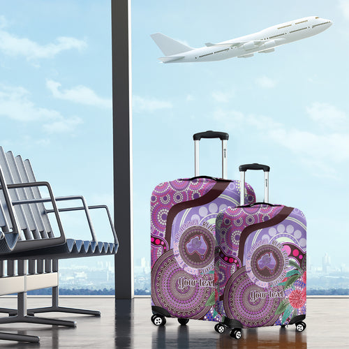 Personalised Australia NAIDOC 2024 Luggage Cover Keep the Fire Burning Hakea Flowers