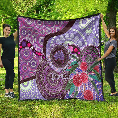 Personalised Australia NAIDOC 2024 Quilt Keep the Fire Burning Hakea Flowers
