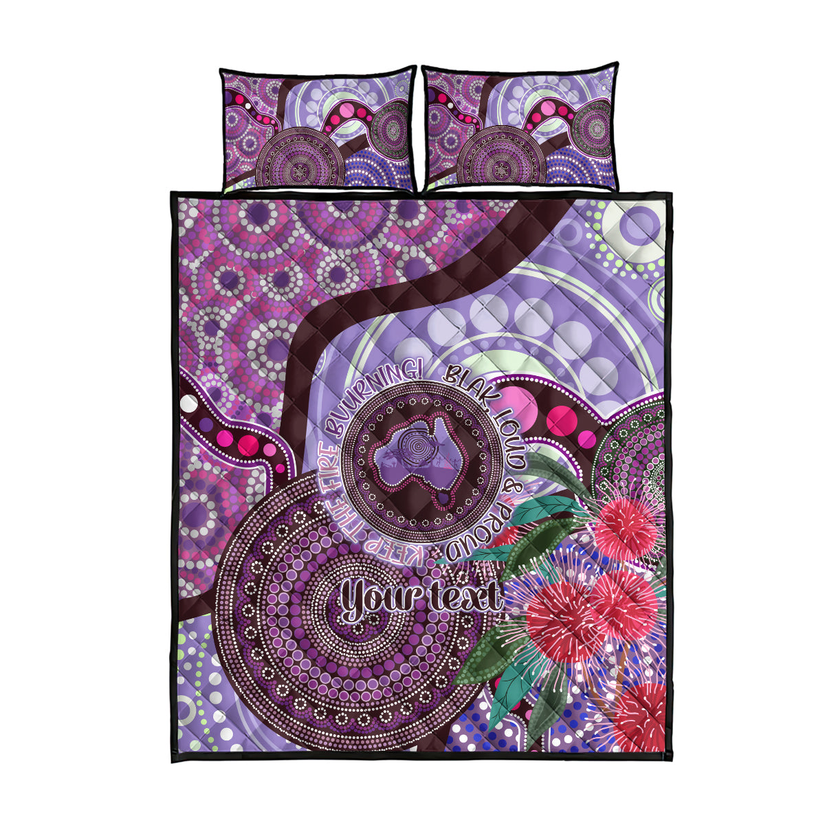 Personalised Australia NAIDOC 2024 Quilt Bed Set Keep the Fire Burning Hakea Flowers
