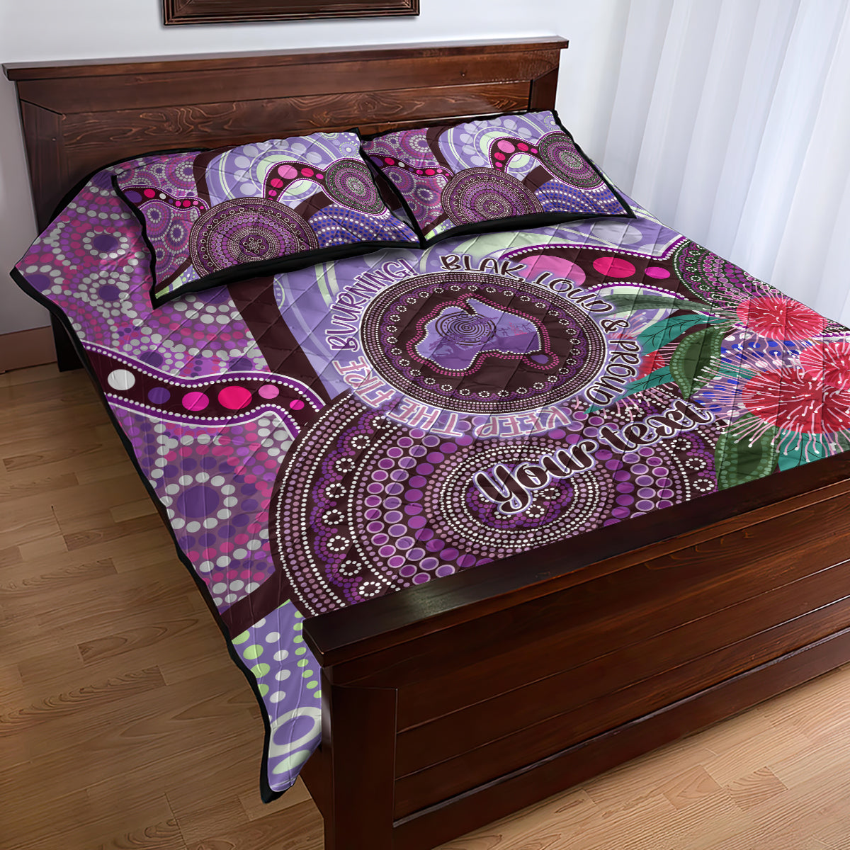 Personalised Australia NAIDOC 2024 Quilt Bed Set Keep the Fire Burning Hakea Flowers