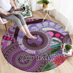 Personalised Australia NAIDOC 2024 Round Carpet Keep the Fire Burning Hakea Flowers