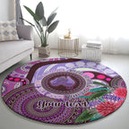 Personalised Australia NAIDOC 2024 Round Carpet Keep the Fire Burning Hakea Flowers