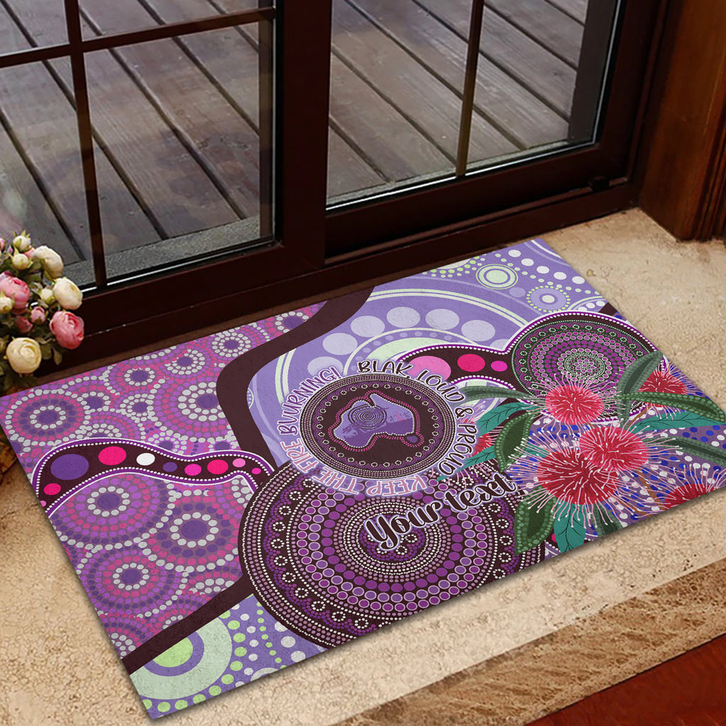 Personalised Australia NAIDOC 2024 Rubber Doormat Keep the Fire Burning Hakea Flowers