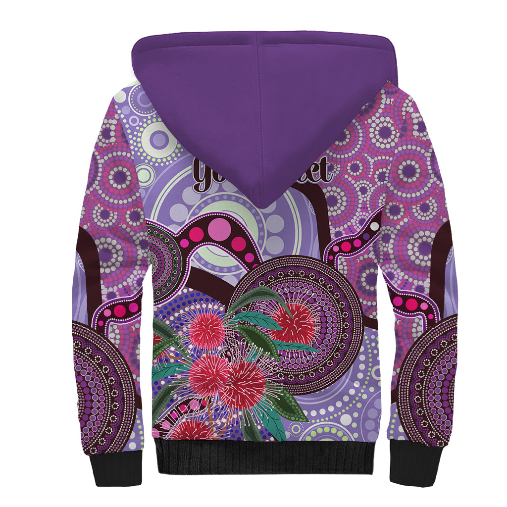 Personalised Australia NAIDOC 2024 Sherpa Hoodie Keep the Fire Burning Hakea Flowers