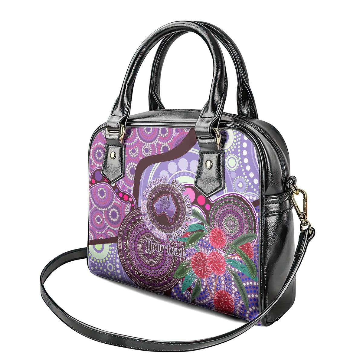 Personalised Australia NAIDOC 2024 Shoulder Handbag Keep the Fire Burning Hakea Flowers
