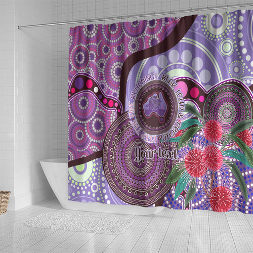 Personalised Australia NAIDOC 2024 Shower Curtain Keep the Fire Burning Hakea Flowers
