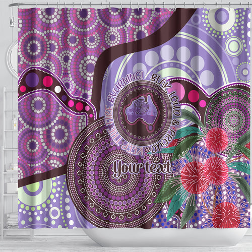 Personalised Australia NAIDOC 2024 Shower Curtain Keep the Fire Burning Hakea Flowers