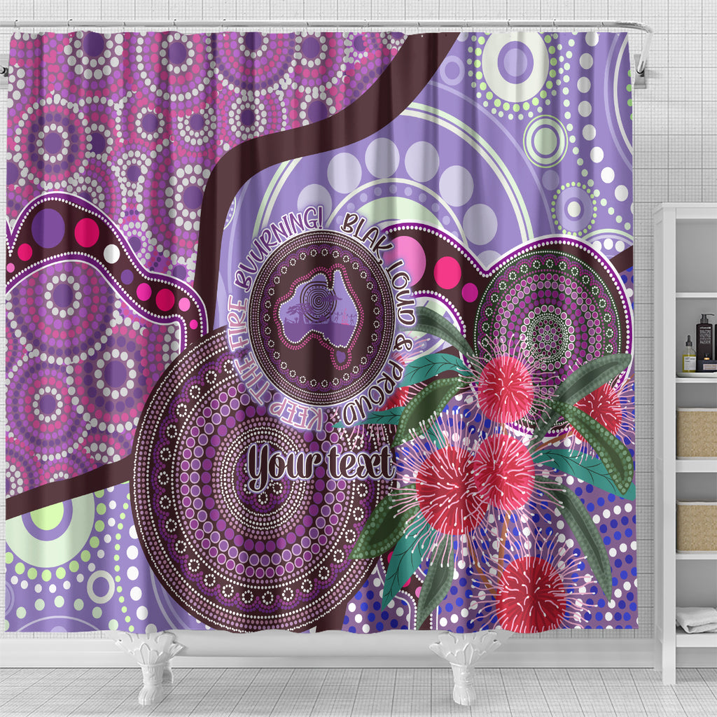Personalised Australia NAIDOC 2024 Shower Curtain Keep the Fire Burning Hakea Flowers