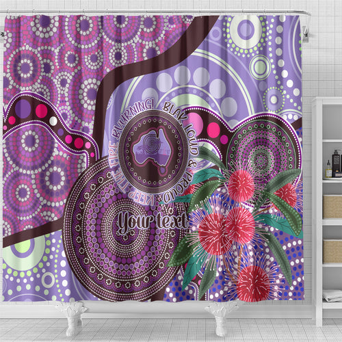 Personalised Australia NAIDOC 2024 Shower Curtain Keep the Fire Burning Hakea Flowers