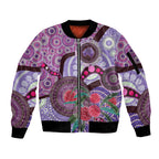 Personalised Australia NAIDOC 2024 Sleeve Zip Bomber Jacket Keep the Fire Burning Hakea Flowers