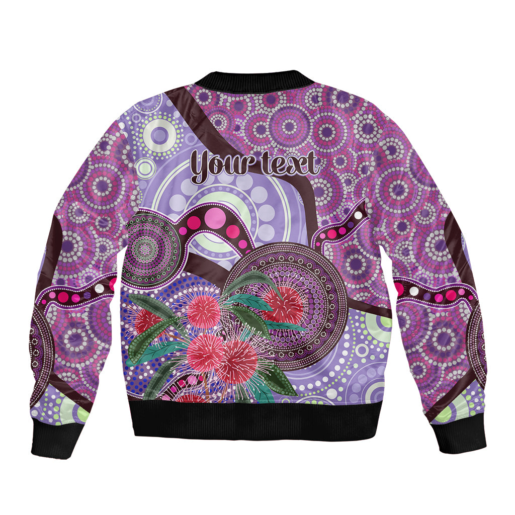 Personalised Australia NAIDOC 2024 Sleeve Zip Bomber Jacket Keep the Fire Burning Hakea Flowers