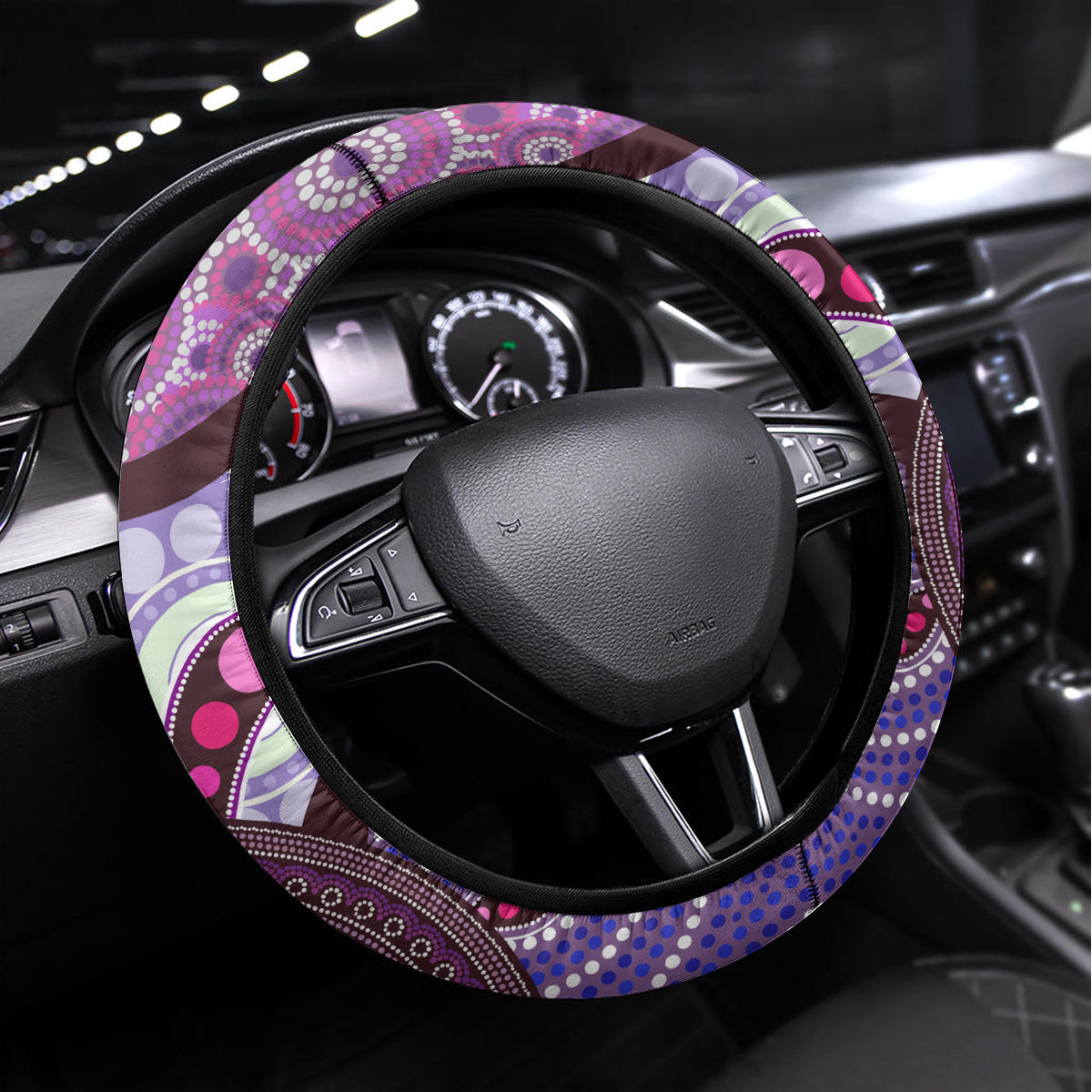 Personalised Australia NAIDOC 2024 Steering Wheel Cover Keep the Fire Burning Hakea Flowers