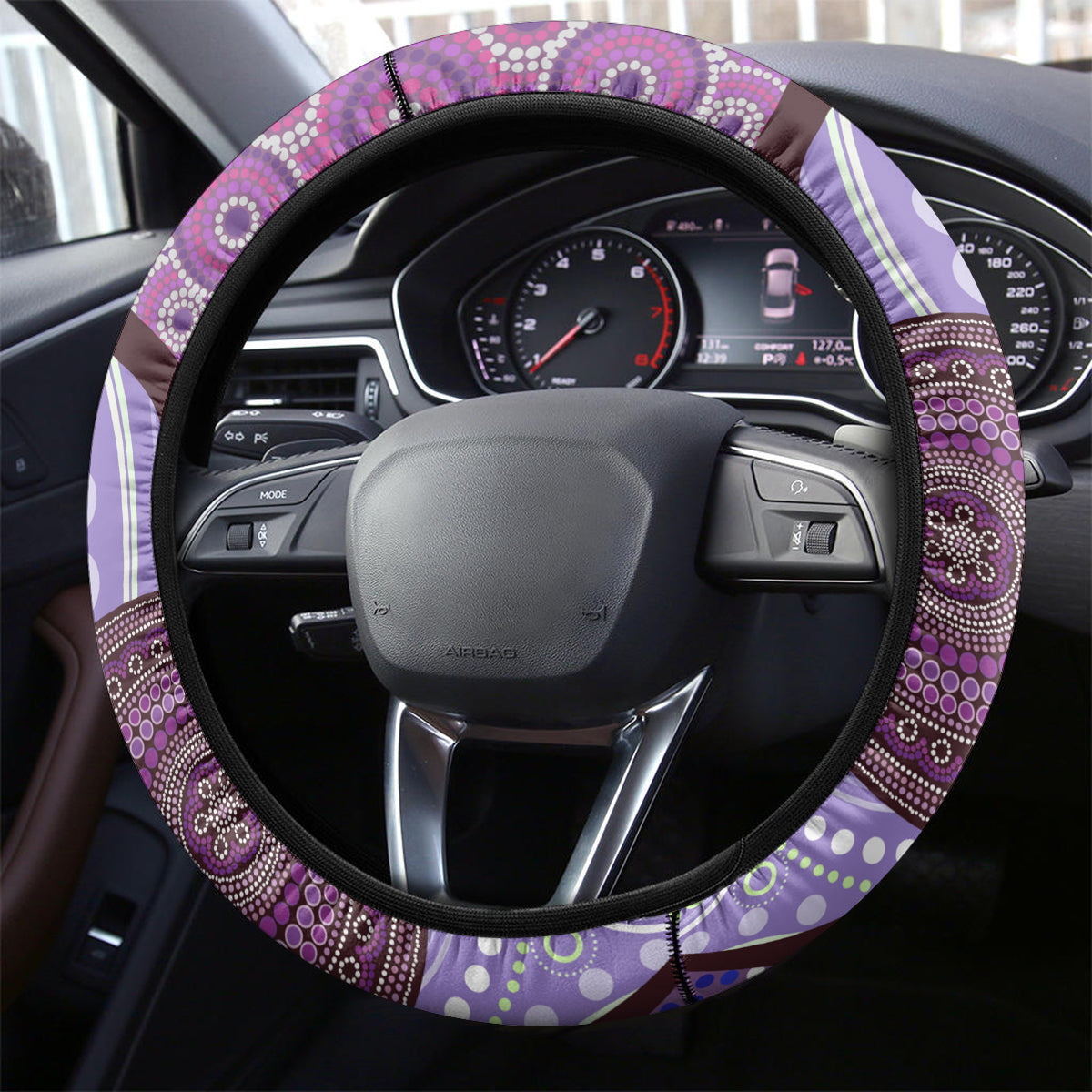 Personalised Australia NAIDOC 2024 Steering Wheel Cover Keep the Fire Burning Hakea Flowers