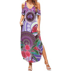 Personalised Australia NAIDOC 2024 Summer Maxi Dress Keep the Fire Burning Hakea Flowers