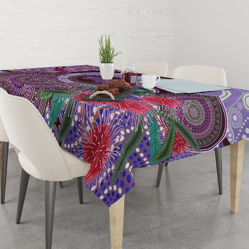 Personalised Australia NAIDOC 2024 Tablecloth Keep the Fire Burning Hakea Flowers