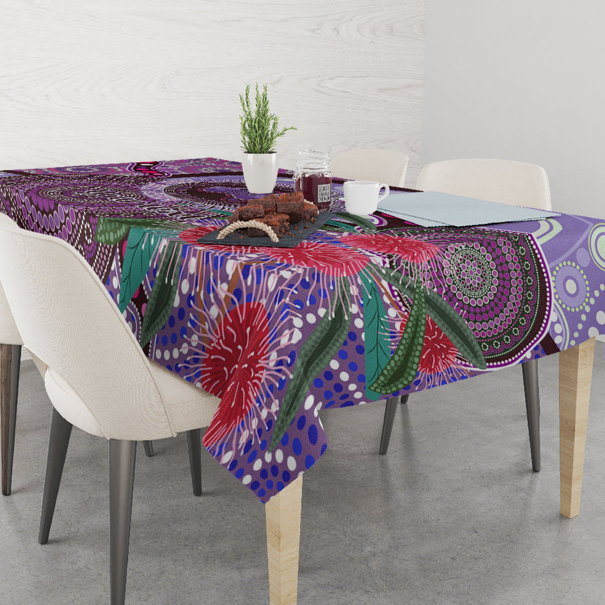 Personalised Australia NAIDOC 2024 Tablecloth Keep the Fire Burning Hakea Flowers