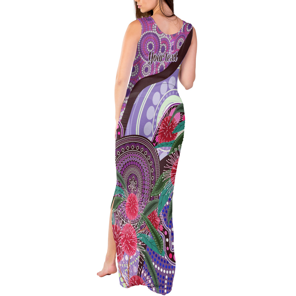 Personalised Australia NAIDOC 2024 Tank Maxi Dress Keep the Fire Burning Hakea Flowers