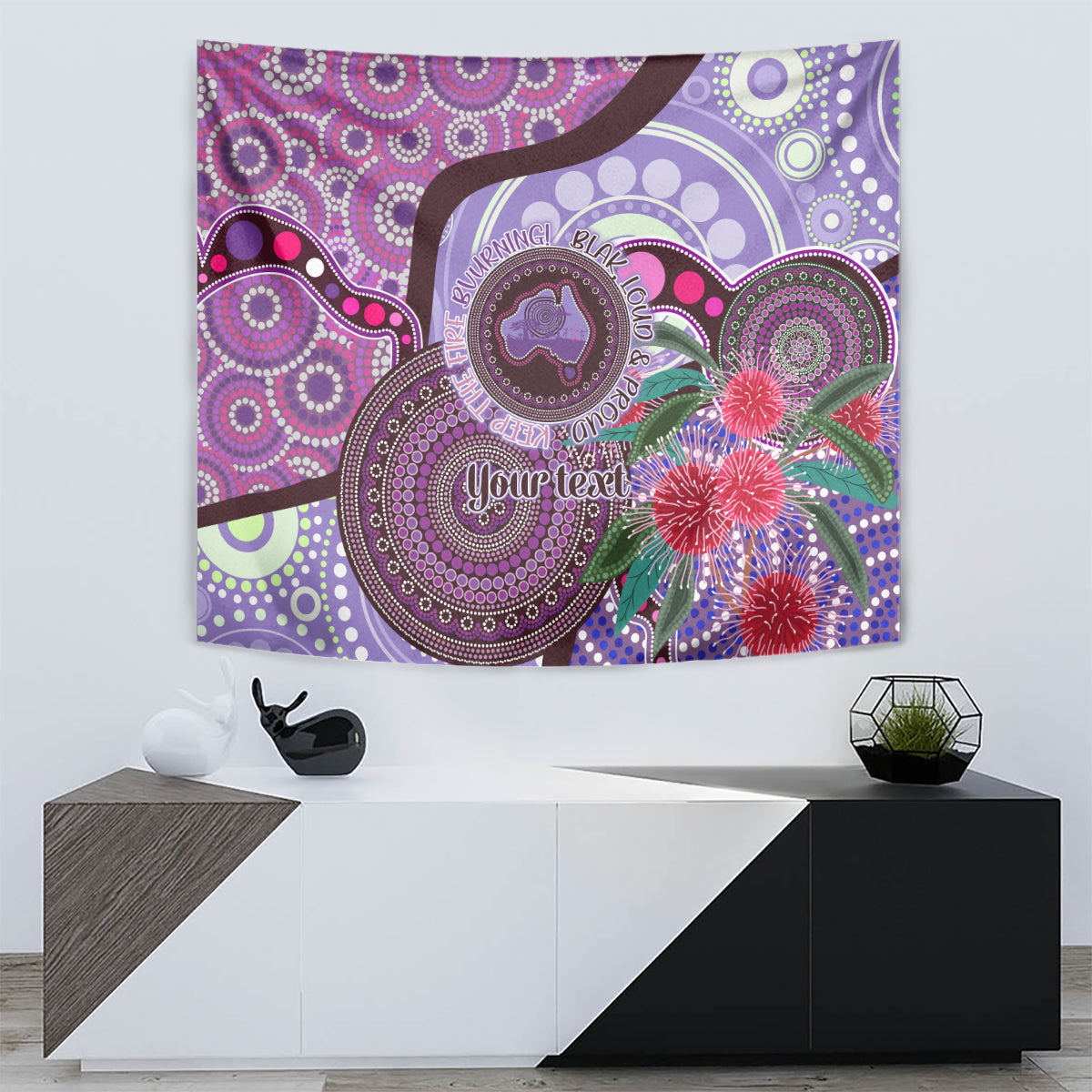 Personalised Australia NAIDOC 2024 Tapestry Keep the Fire Burning Hakea Flowers