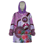 Personalised Australia NAIDOC 2024 Wearable Blanket Hoodie Keep the Fire Burning Hakea Flowers