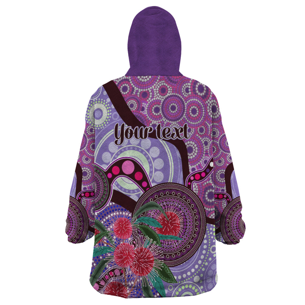 Personalised Australia NAIDOC 2024 Wearable Blanket Hoodie Keep the Fire Burning Hakea Flowers