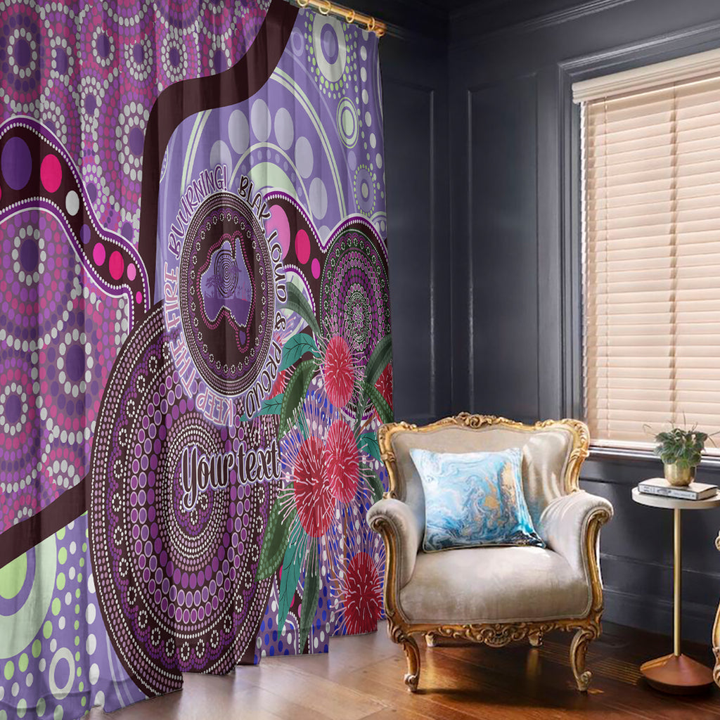 Personalised Australia NAIDOC 2024 Window Curtain Keep the Fire Burning Hakea Flowers