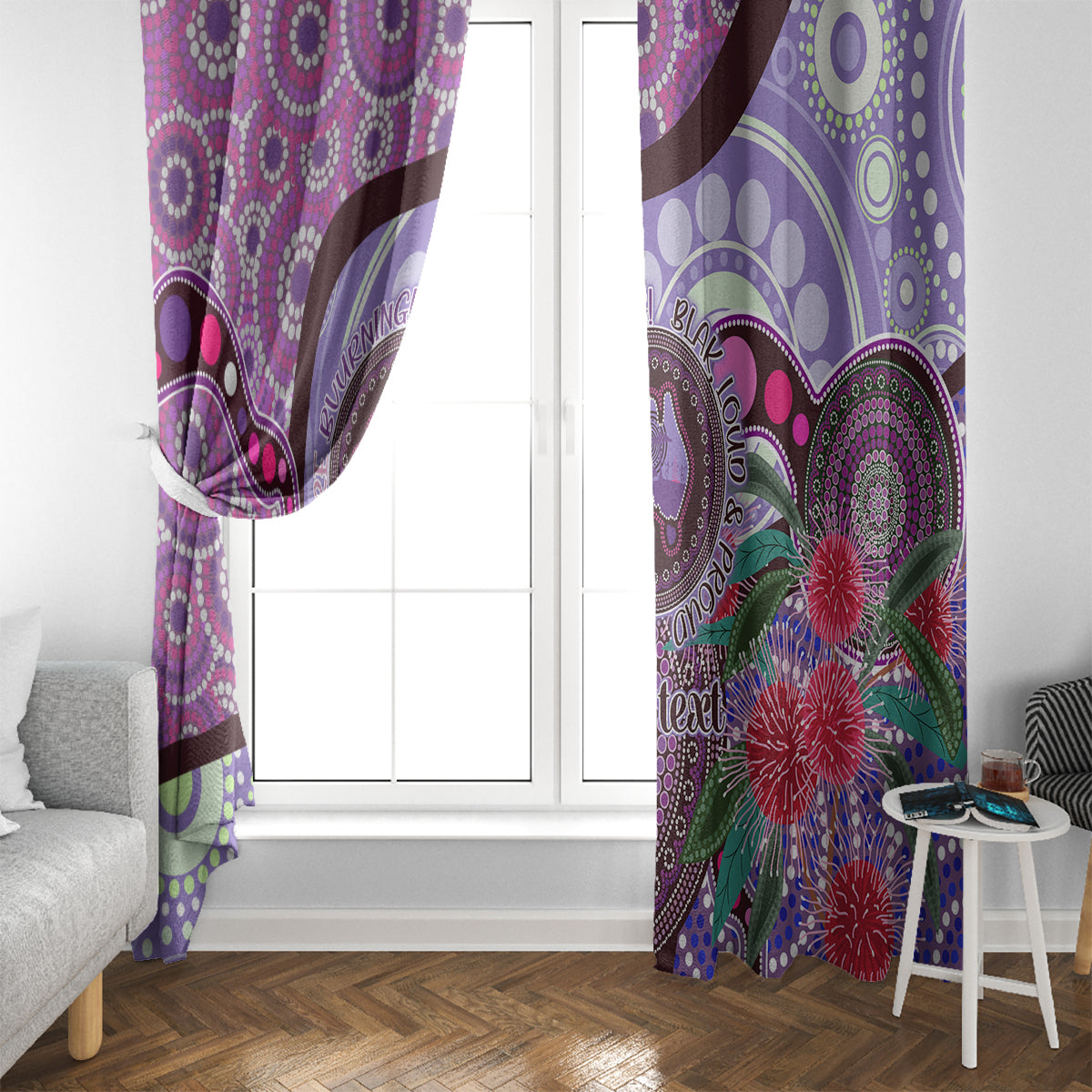 Personalised Australia NAIDOC 2024 Window Curtain Keep the Fire Burning Hakea Flowers