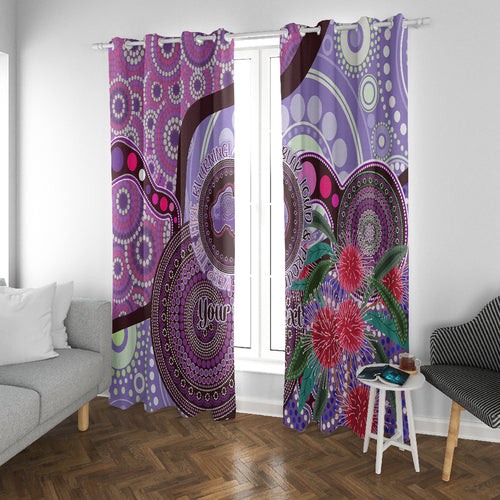 Personalised Australia NAIDOC 2024 Window Curtain Keep the Fire Burning Hakea Flowers