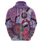 Personalised Australia NAIDOC 2024 Zip Hoodie Keep the Fire Burning Hakea Flowers