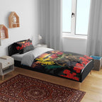 Kangaroo-Kiwi Soldier ANZAC Personalised Bedding Set Golden Wattle and Pohutukawa Flowers
