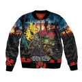 Kangaroo-Kiwi Soldier ANZAC Personalised Bomber Jacket Golden Wattle and Pohutukawa Flowers