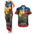 Kangaroo-Kiwi Soldier ANZAC Personalised Couples Matching Tank Maxi Dress and Hawaiian Shirt Golden Wattle and Pohutukawa Flowers
