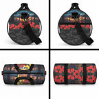 Kangaroo-Kiwi Soldier ANZAC Personalised Duffle Bag Golden Wattle and Pohutukawa Flowers