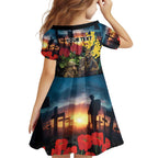 Kangaroo-Kiwi Soldier ANZAC Personalised Family Matching Summer Maxi Dress and Hawaiian Shirt Golden Wattle and Pohutukawa Flowers