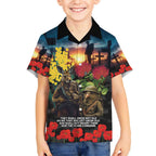 Kangaroo-Kiwi Soldier ANZAC Personalised Hawaiian Shirt Golden Wattle and Pohutukawa Flowers
