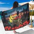 Kangaroo-Kiwi Soldier ANZAC Personalised Sarong Golden Wattle and Pohutukawa Flowers