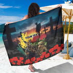 Kangaroo-Kiwi Soldier ANZAC Personalised Sarong Golden Wattle and Pohutukawa Flowers
