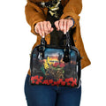 Kangaroo-Kiwi Soldier ANZAC Personalised Shoulder Handbag Golden Wattle and Pohutukawa Flowers