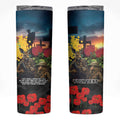 Kangaroo-Kiwi Soldier ANZAC Personalised Skinny Tumbler Golden Wattle and Pohutukawa Flowers