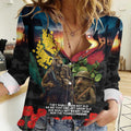 Kangaroo-Kiwi Soldier ANZAC Personalised Women Casual Shirt Golden Wattle and Pohutukawa Flowers