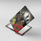 Kangaroo-Kiwi Soldier ANZAC Personalised Canvas Wall Art Golden Wattle Poppy Flowers