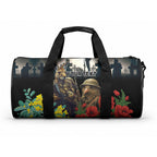 Kangaroo-Kiwi Soldier ANZAC Personalised Duffle Bag Golden Wattle Poppy Flowers