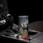 Kangaroo-Kiwi Soldier ANZAC Personalised Skinny Tumbler Golden Wattle Poppy Flowers