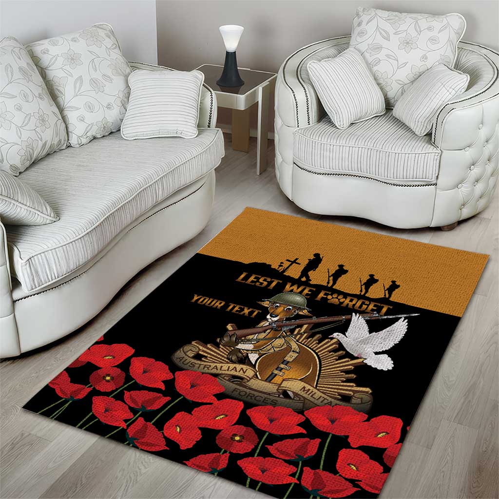 Australia ANZAC Day Personalised Area Rug Honouring The Animals That Served
