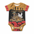 Australia ANZAC Day Personalised Baby Onesie Honouring The Animals That Served