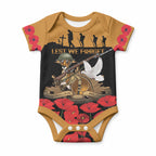 Australia ANZAC Day Personalised Baby Onesie Honouring The Animals That Served