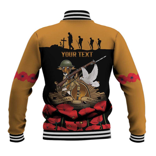 Australia ANZAC Day Personalised Baseball Jacket Honouring The Animals That Served