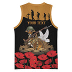 Australia ANZAC Day Personalised Basketball Jersey Honouring The Animals That Served